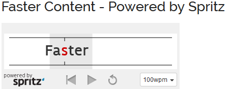 Spritzing text with Faster Content